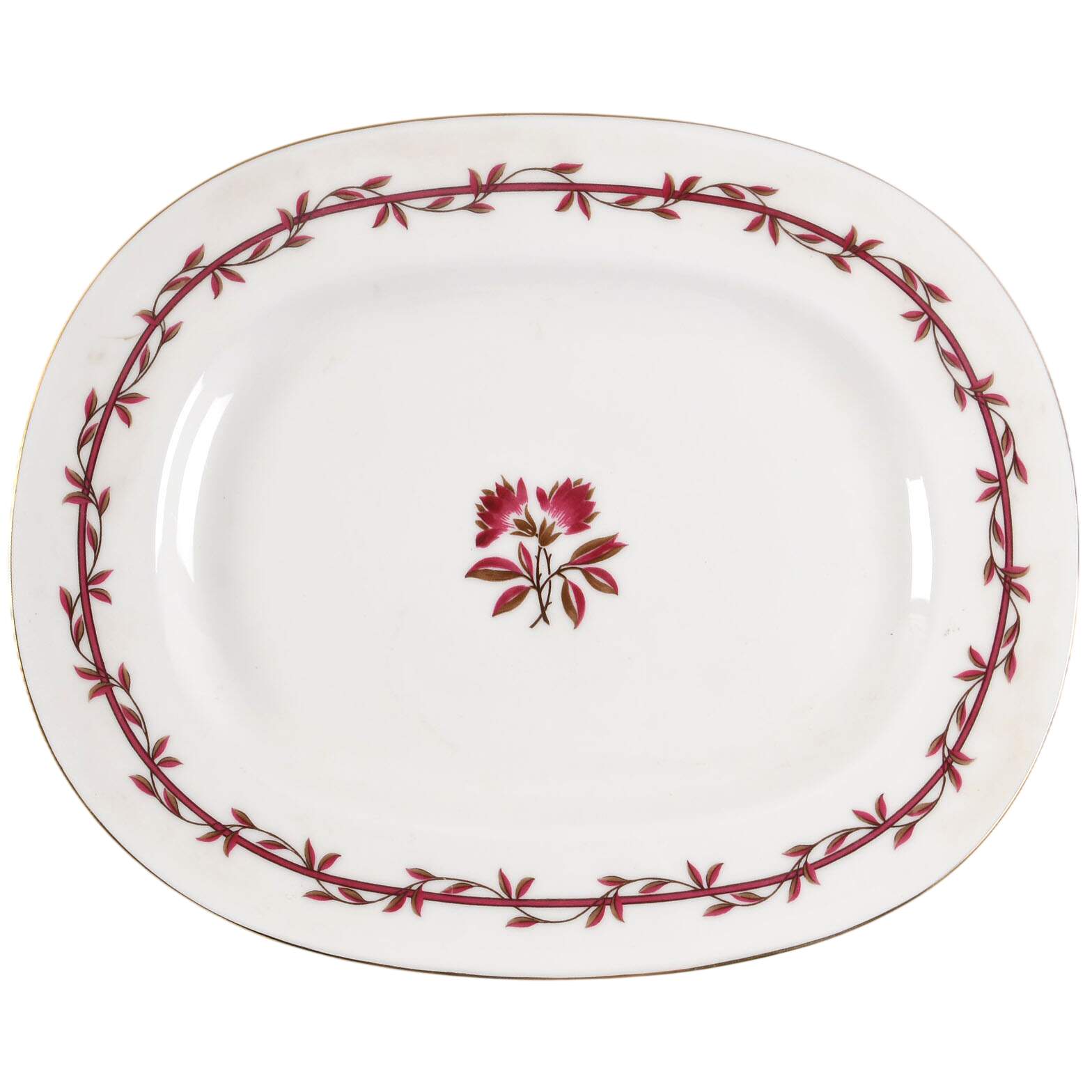 Carmine 12" Oval Serving Platter by Minton-1