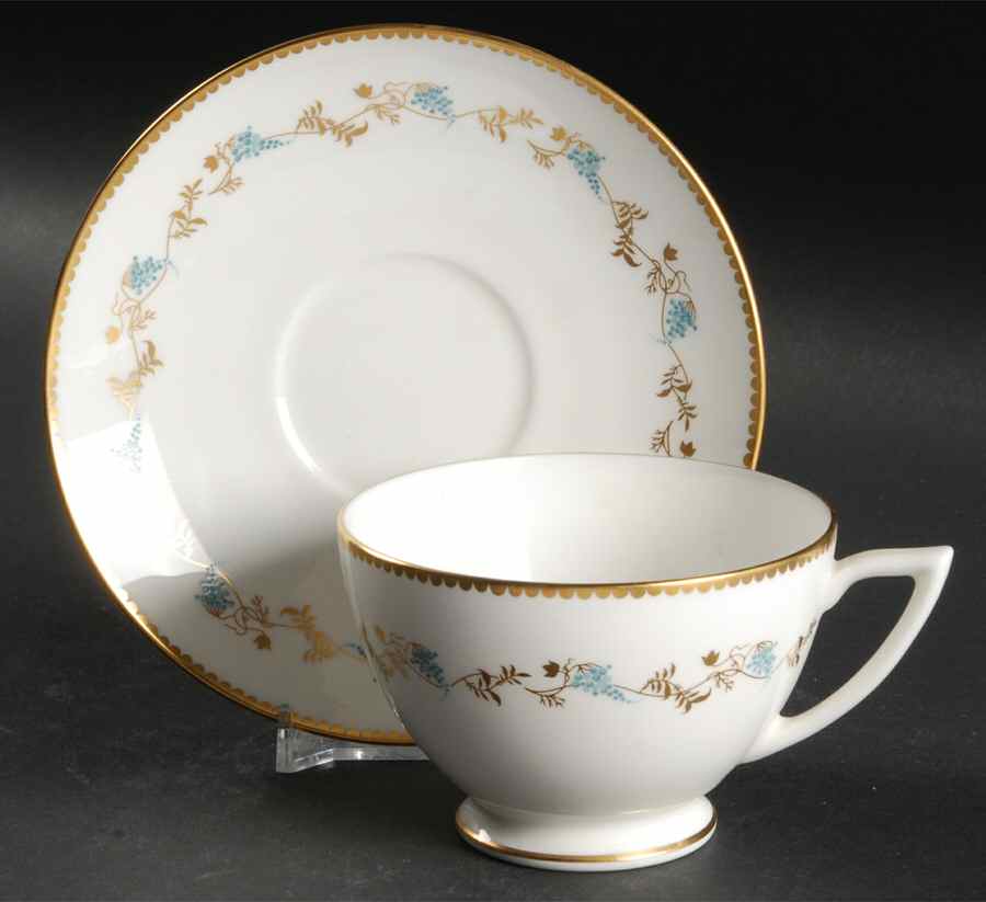 Champagne Footed Cup & Saucer Set by Minton-1