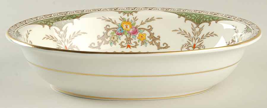 Chatham Green Ivory 9" Oval Vegetable Bowl by Minton-1