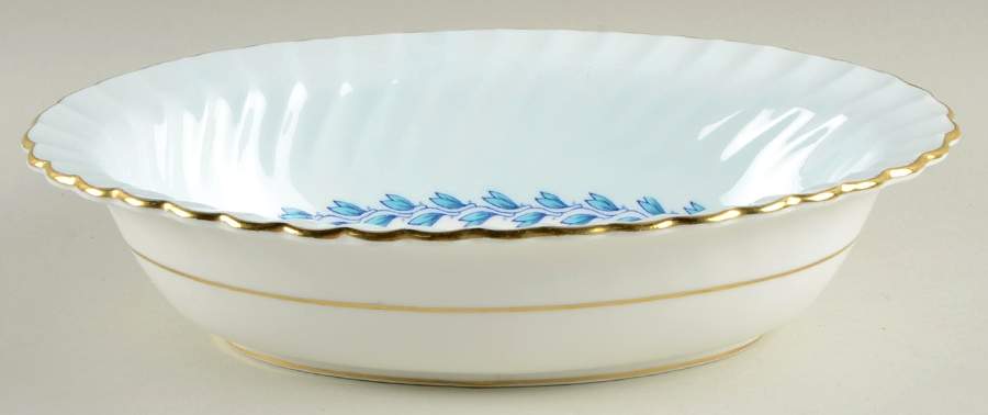 Cheviot Blue 9" Oval Vegetable Bowl by Minton-1
