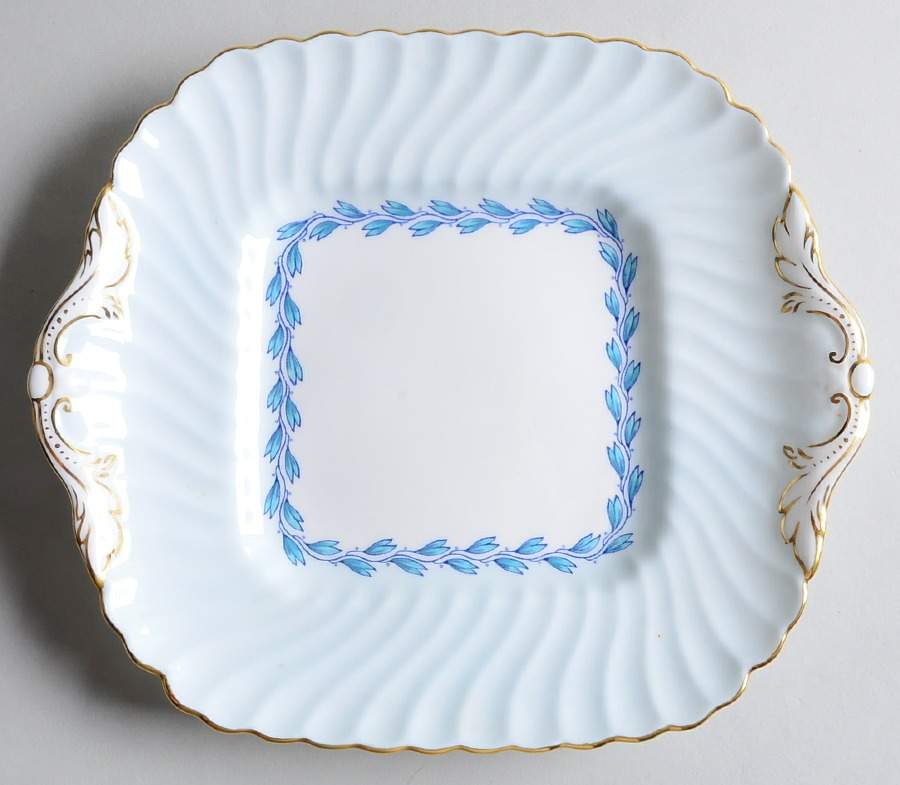 Cheviot Blue Square Handled Cake Plate by Minton-1