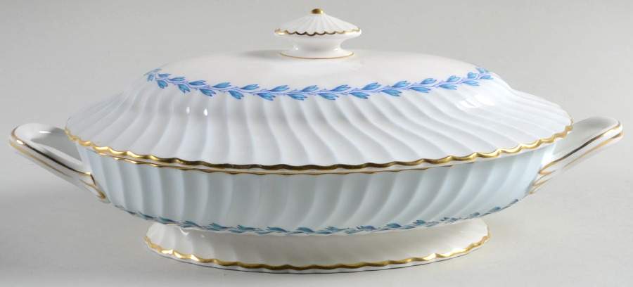 Cheviot Blue Oval Covered Vegetable by Minton-1