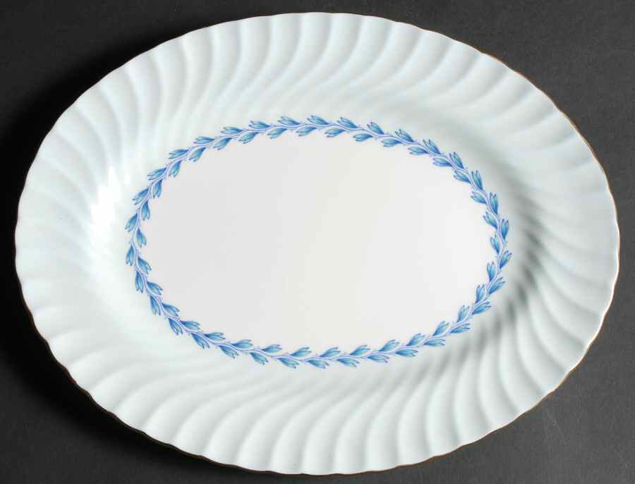 Cheviot Blue 12" Oval Serving Platter by Minton-1