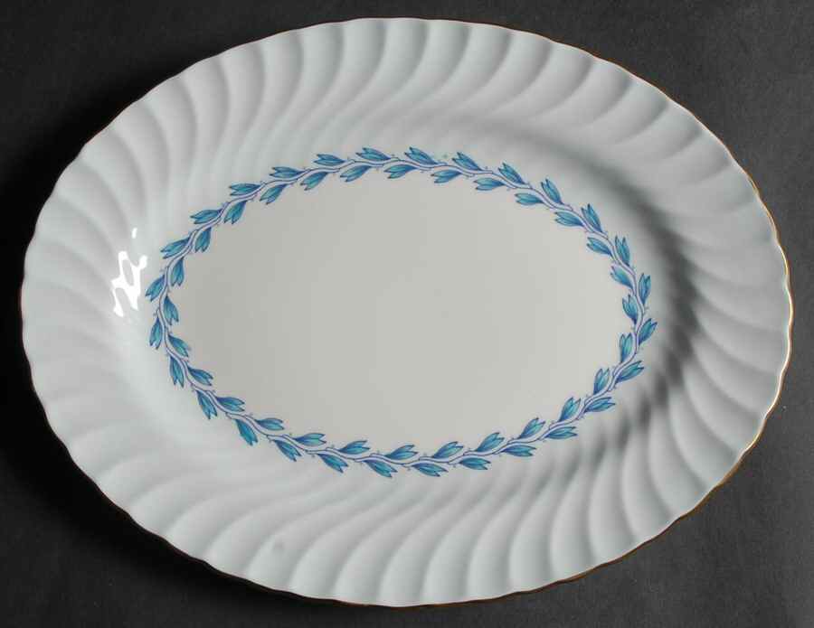 Cheviot Blue 10" Oval Serving Platter by Minton-1
