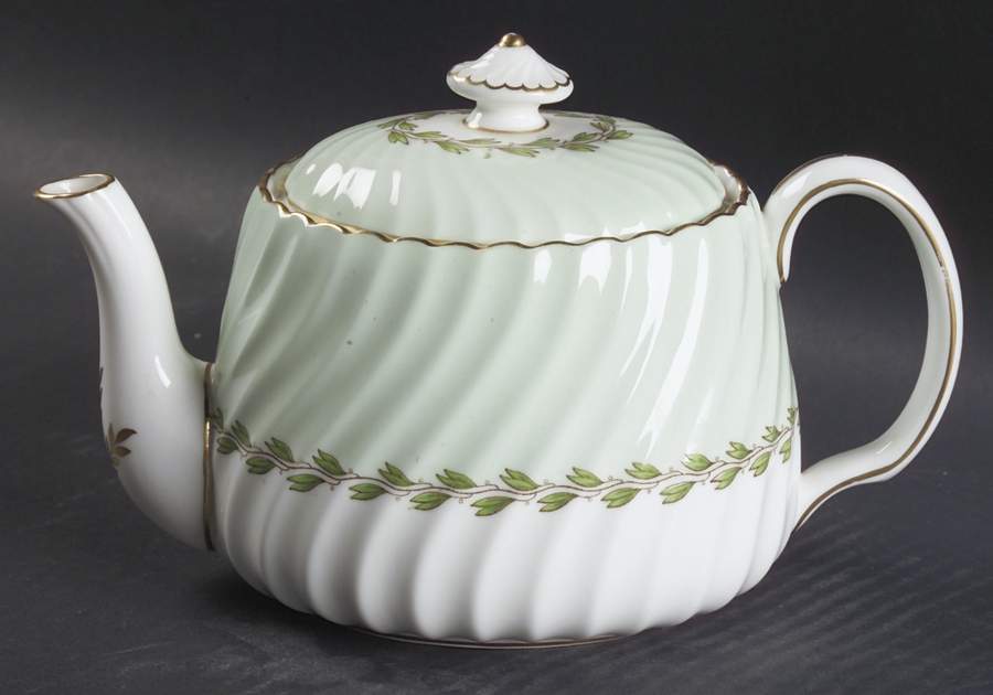 Cheviot Green Small Teapot & Lid by Minton-1