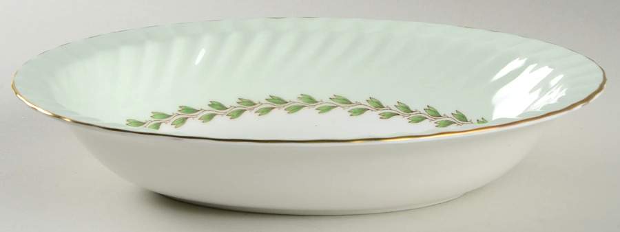 Cheviot Green 10" Oval Vegetable Bowl by Minton-1