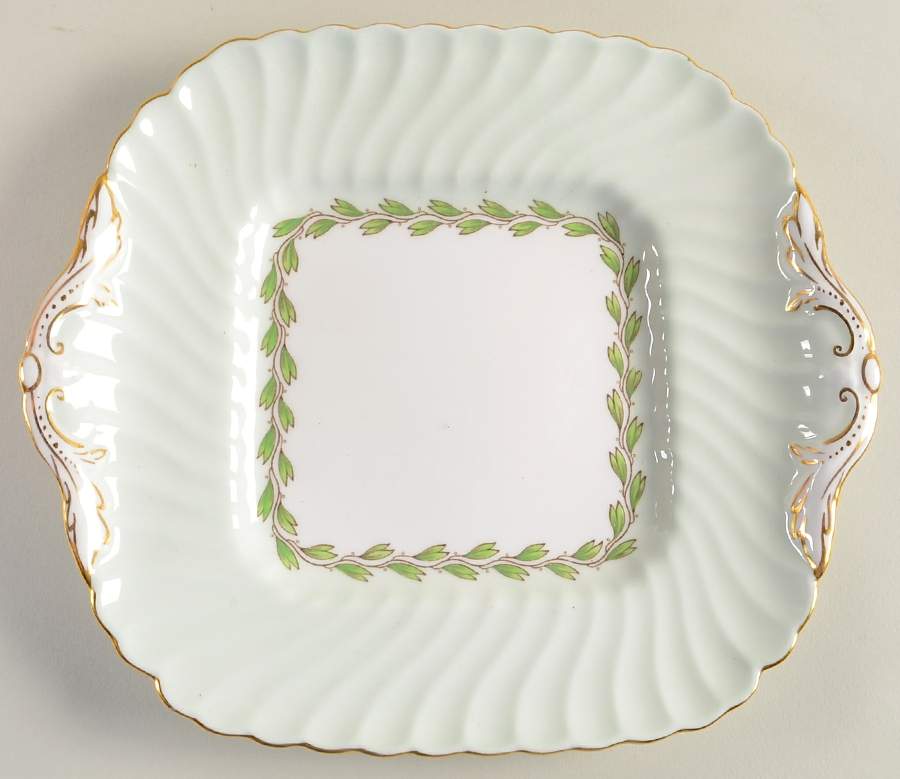 Cheviot Green Square Handled Cake Plate by Minton-1