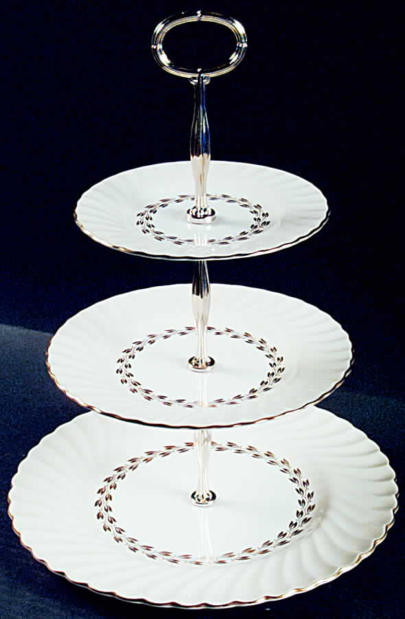 Cheviot Gold 13 7/8"-14 1/4" 3-Tiered Serving Tray(DP,SP,BB) HC by Minton-1