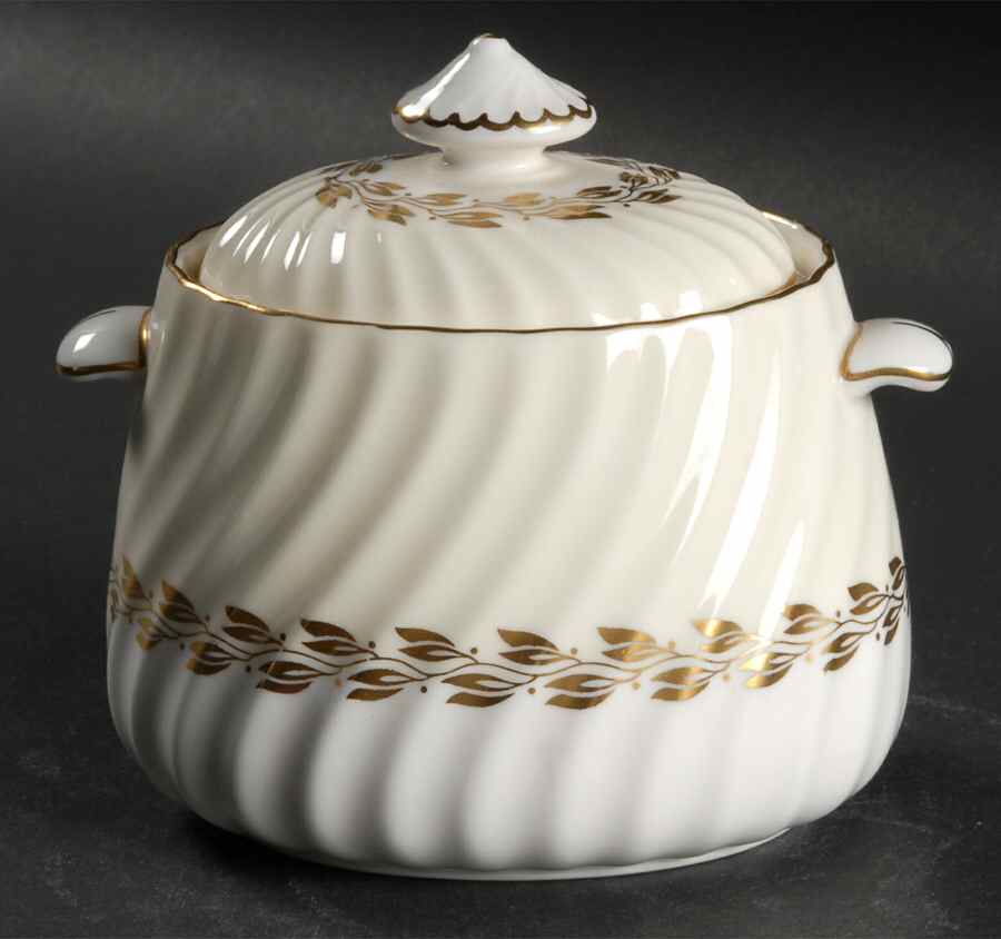 Cheviot Gold Sugar Bowl & Lid by Minton-1
