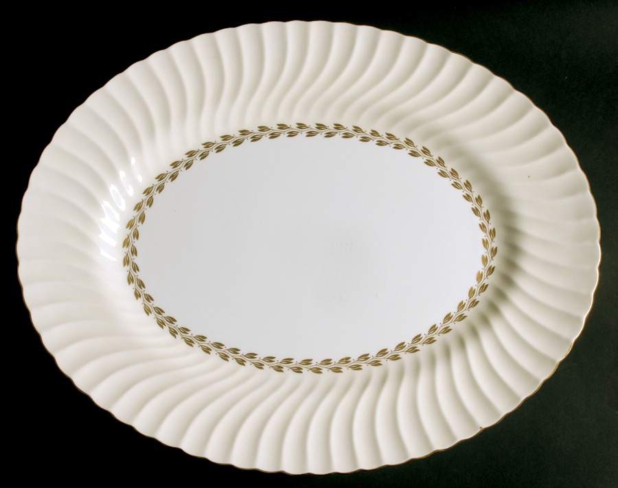 Cheviot Gold 17" Oval Serving Platter by Minton-1