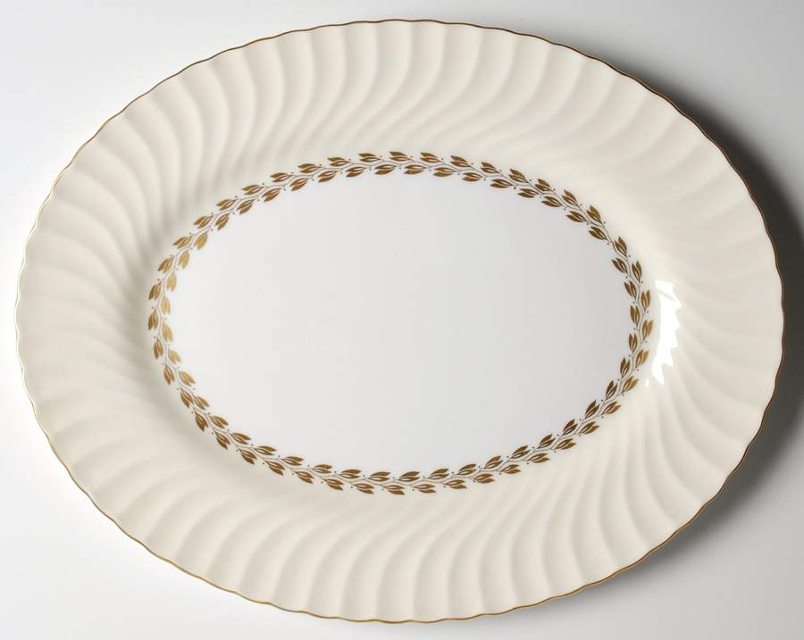 Cheviot Gold 15" Oval Serving Platter by Minton-1