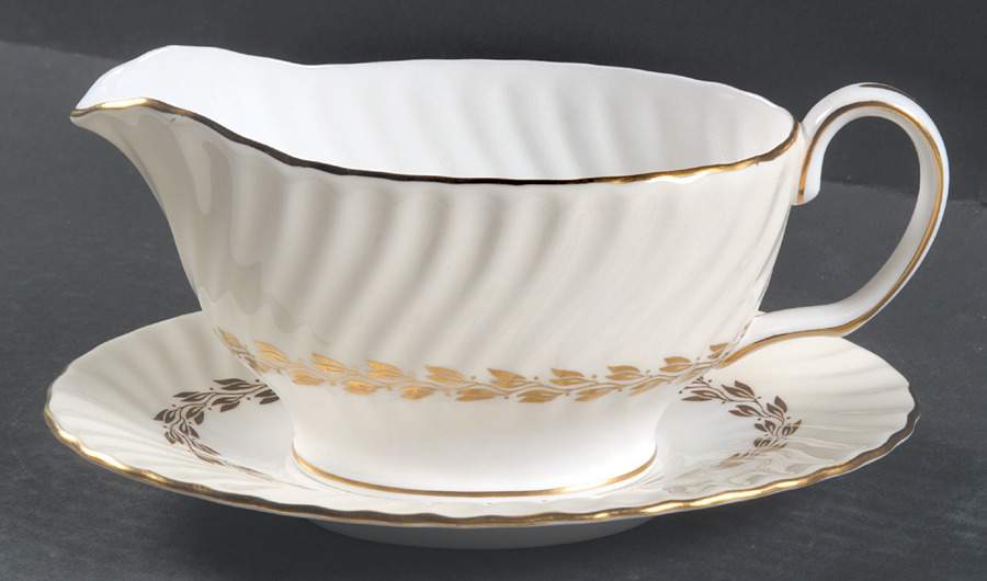 Cheviot Gold Gravy Boat & Underplate by Minton-1