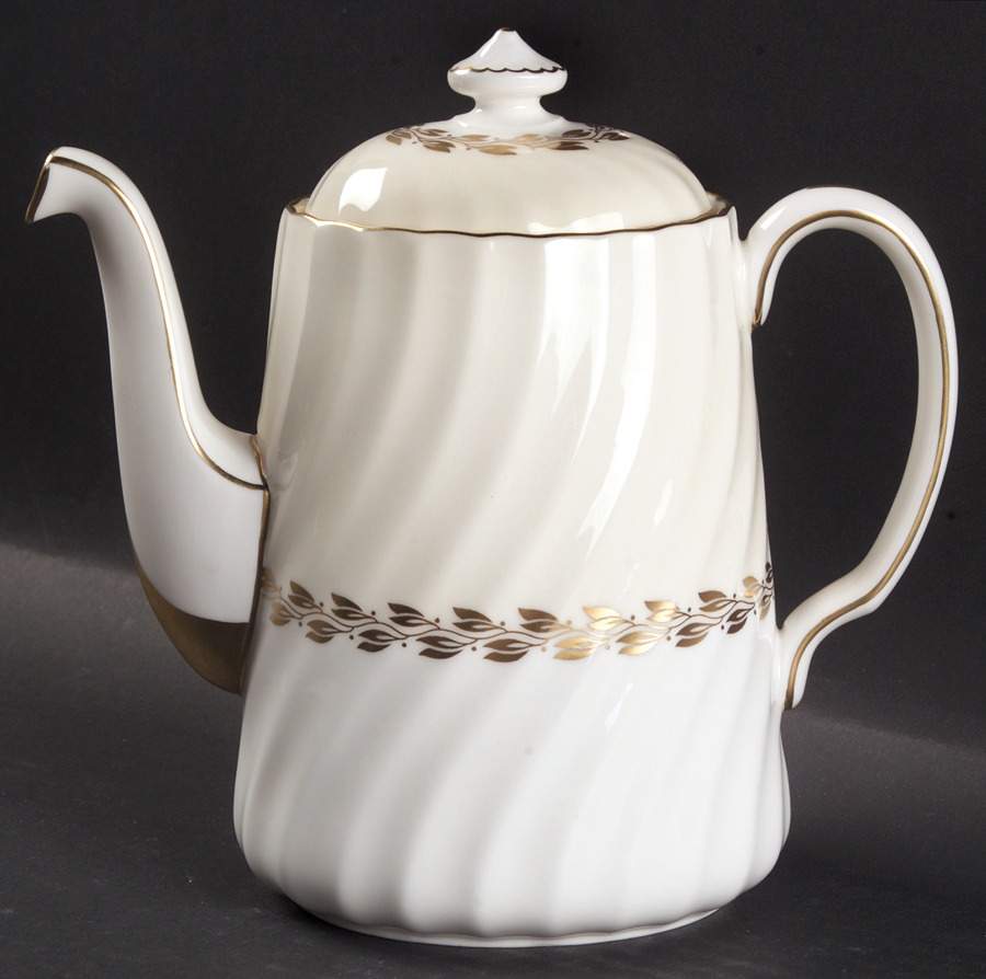 Cheviot Gold Small Coffee Pot & Lid by Minton-1