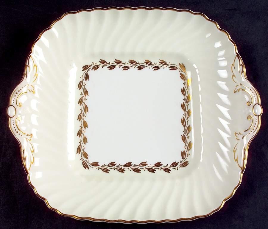 Cheviot Gold Square Handled Cake Plate by Minton-1