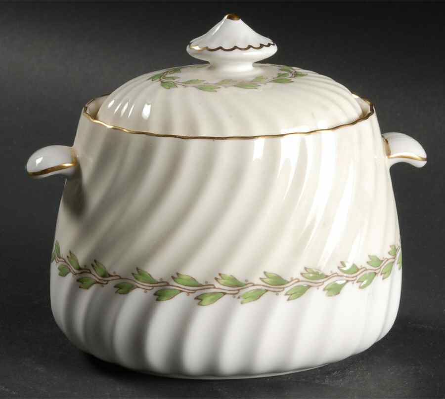 Cheviot Ivory Sugar Bowl & Lid by Minton-1