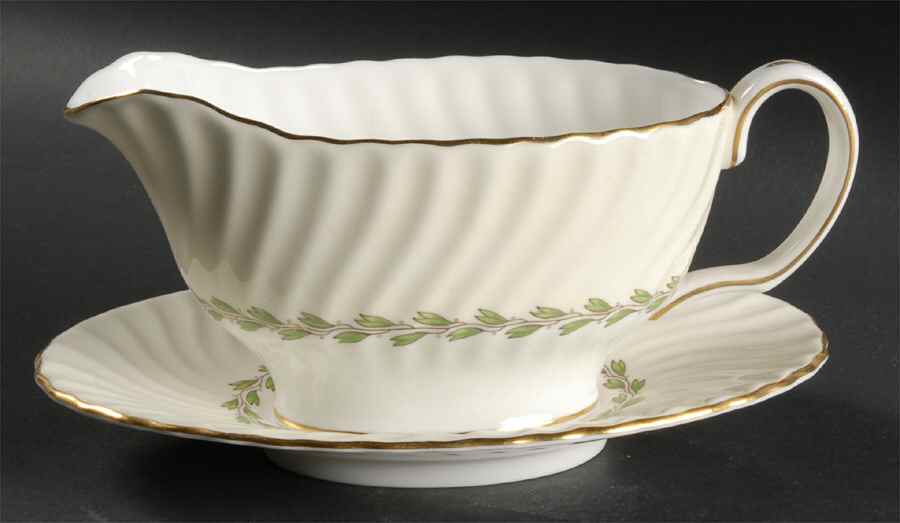 Cheviot Ivory Gravy Boat & Underplate by Minton-1