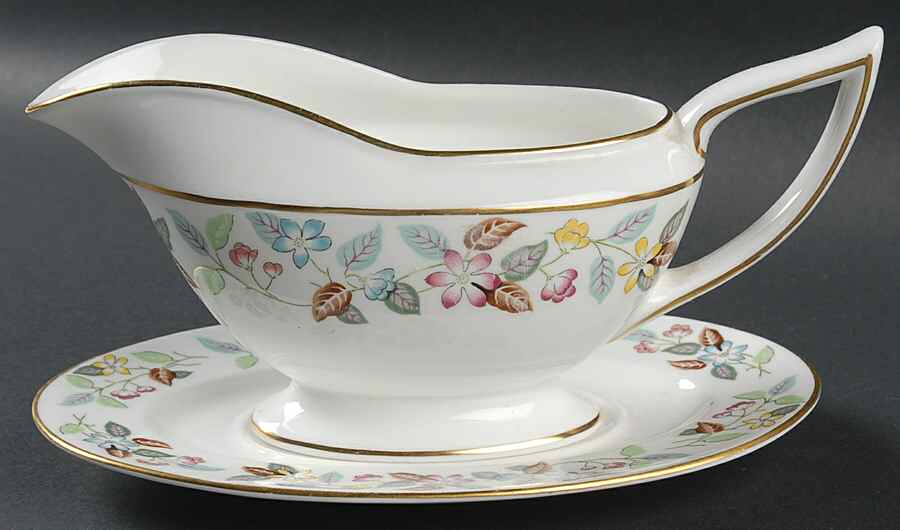Cherrydown Gravy Boat & Underplate by Minton-1