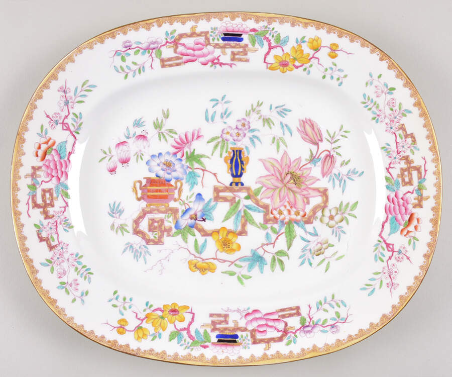Chinese Tree (Smooth) 14" Oval Serving Platter by Minton-1