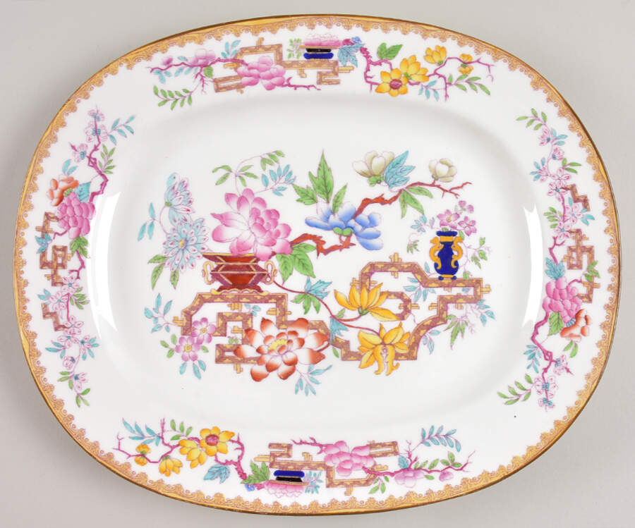 Chinese Tree (Smooth) 13" Oval Serving Platter by Minton-1