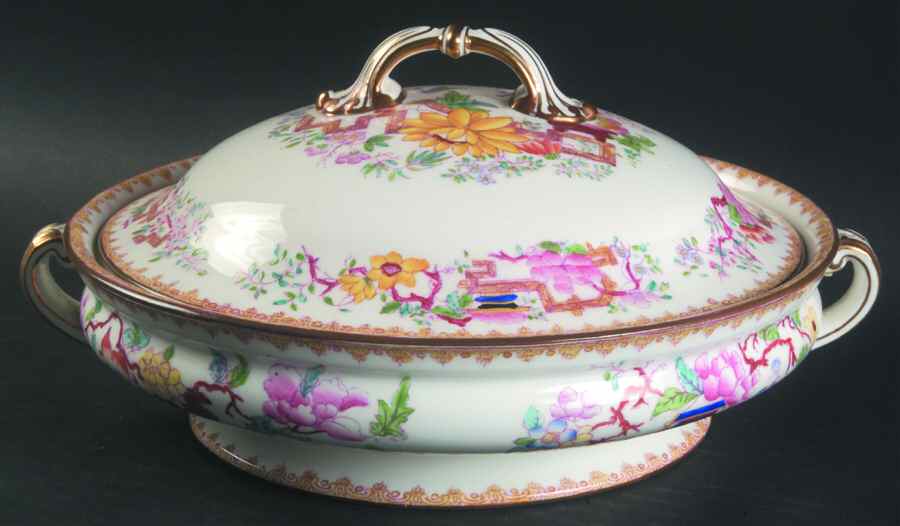 Chinese Tree (Smooth) Round Covered Vegetable by Minton-1