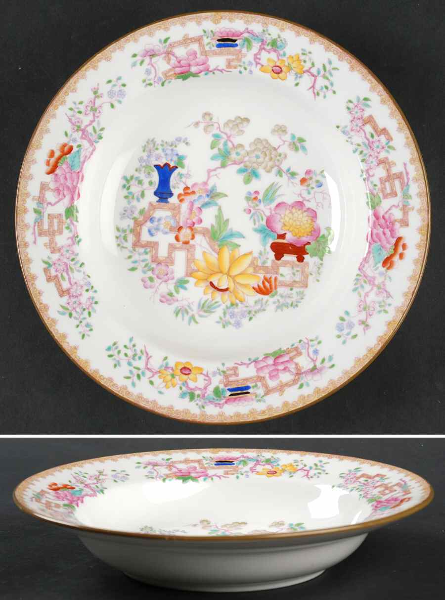 Chinese Tree (Smooth) Rim Soup Bowl by Minton-1