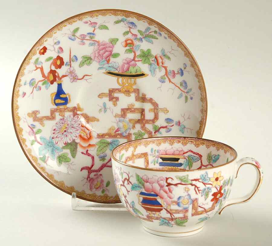 Chinese Tree (Smooth) Flat Cup & Saucer Set by Minton-1