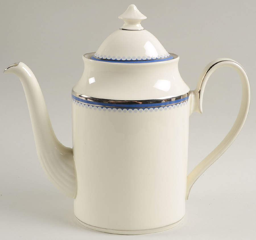 Clifton (Platinum Trim) Coffee Pot & Lid by Minton-1
