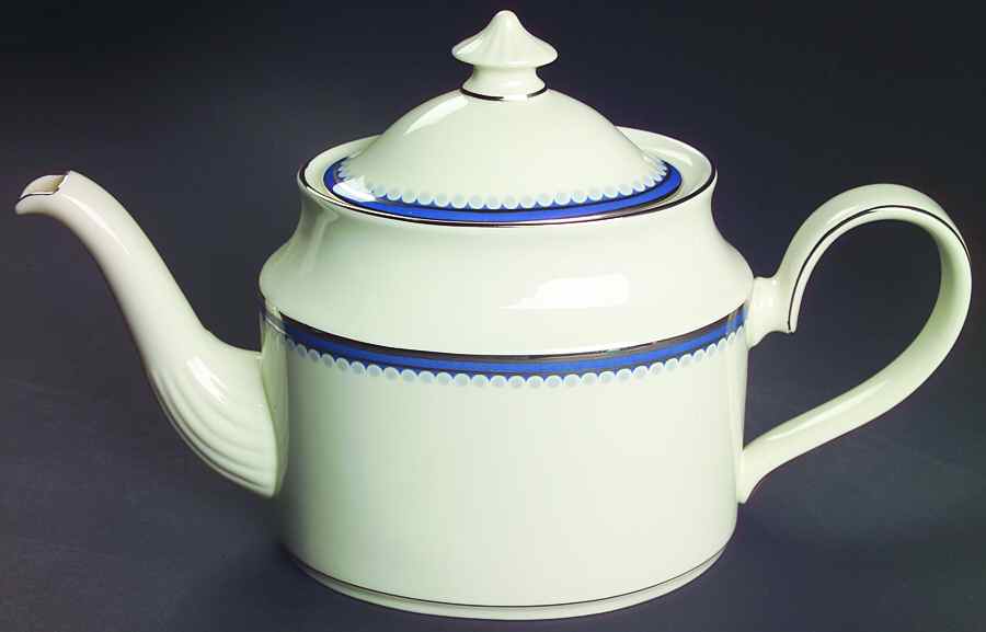 Clifton (Platinum Trim) Teapot & Lid by Minton-1