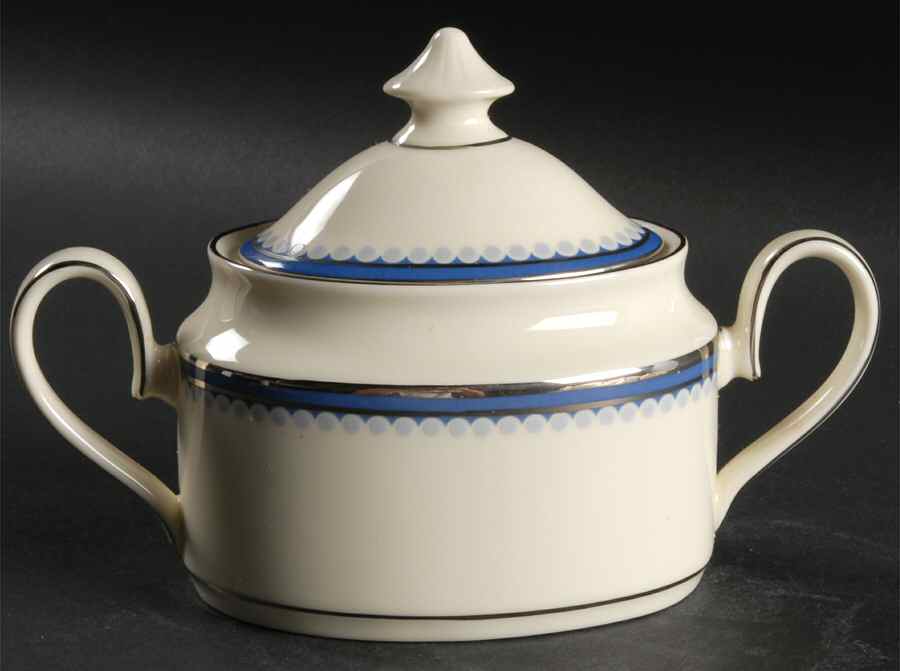 Clifton (Platinum Trim) Sugar Bowl & Lid by Minton-1