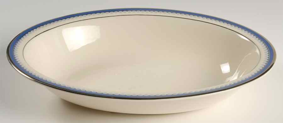 Clifton (Platinum Trim) 10" Oval Vegetable Bowl by Minton-1
