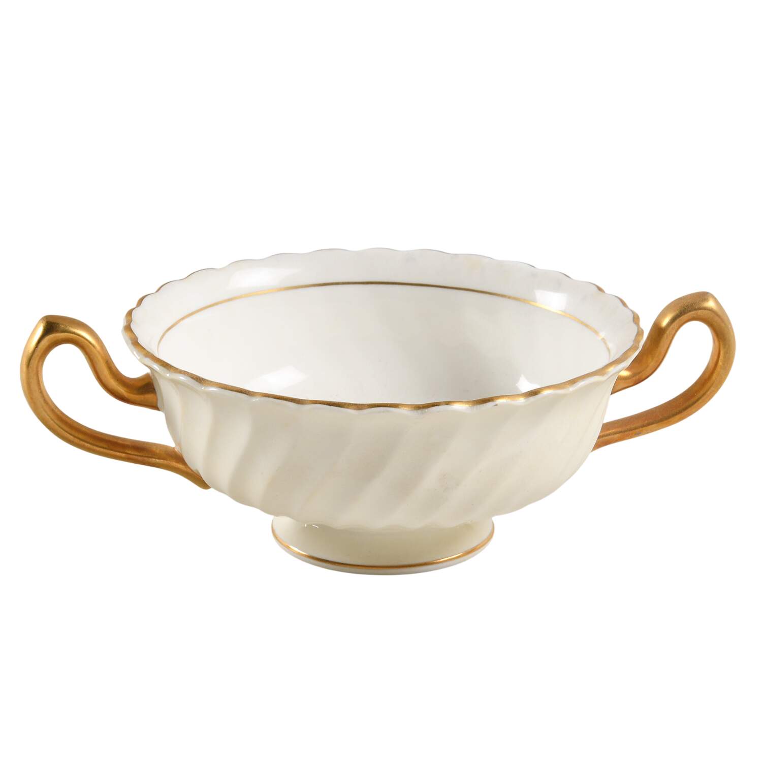 Clifton (Gold Trim) Footed Cream Soup Bowl by Minton-1
