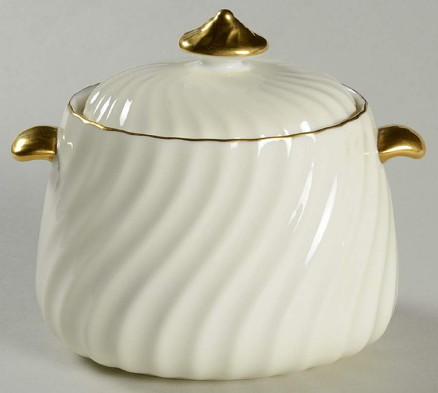 Clifton (Gold Trim) Sugar Bowl & Lid by Minton-1