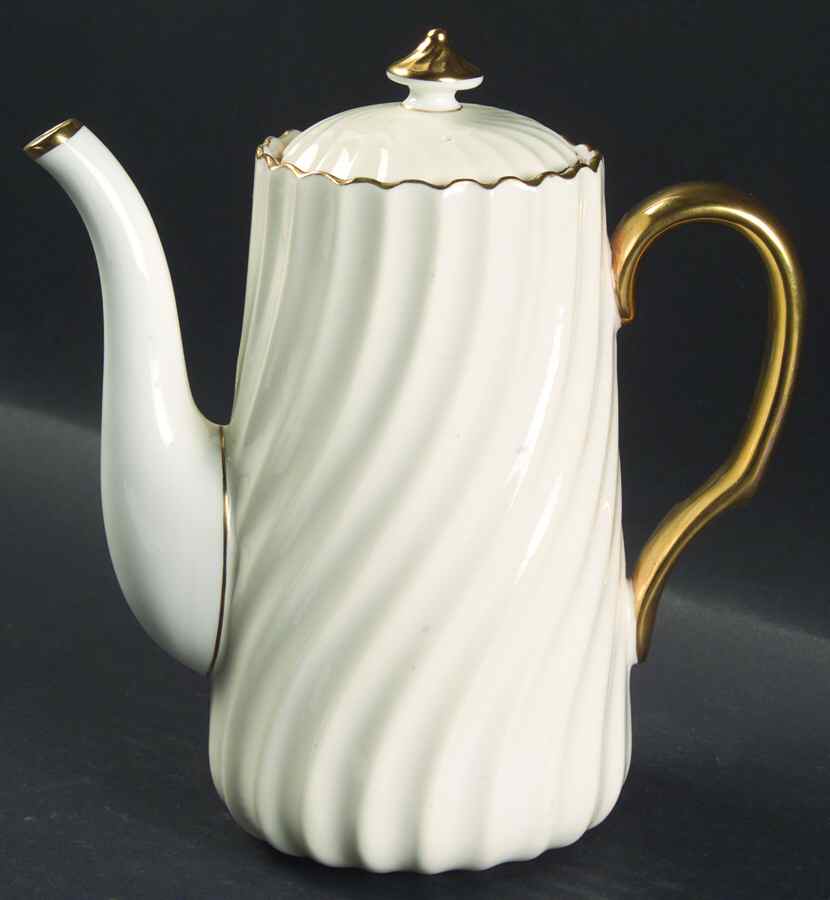 Clifton (Gold Trim) Small Coffee Pot & Lid by Minton-1