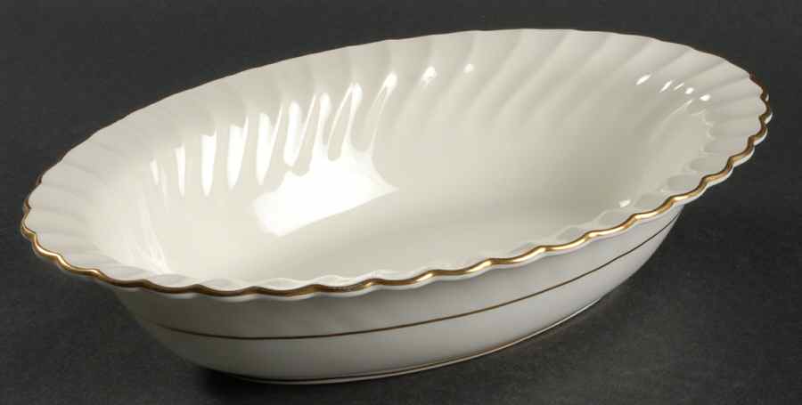 Clifton (Gold Trim) 9" Oval Vegetable Bowl by Minton-1