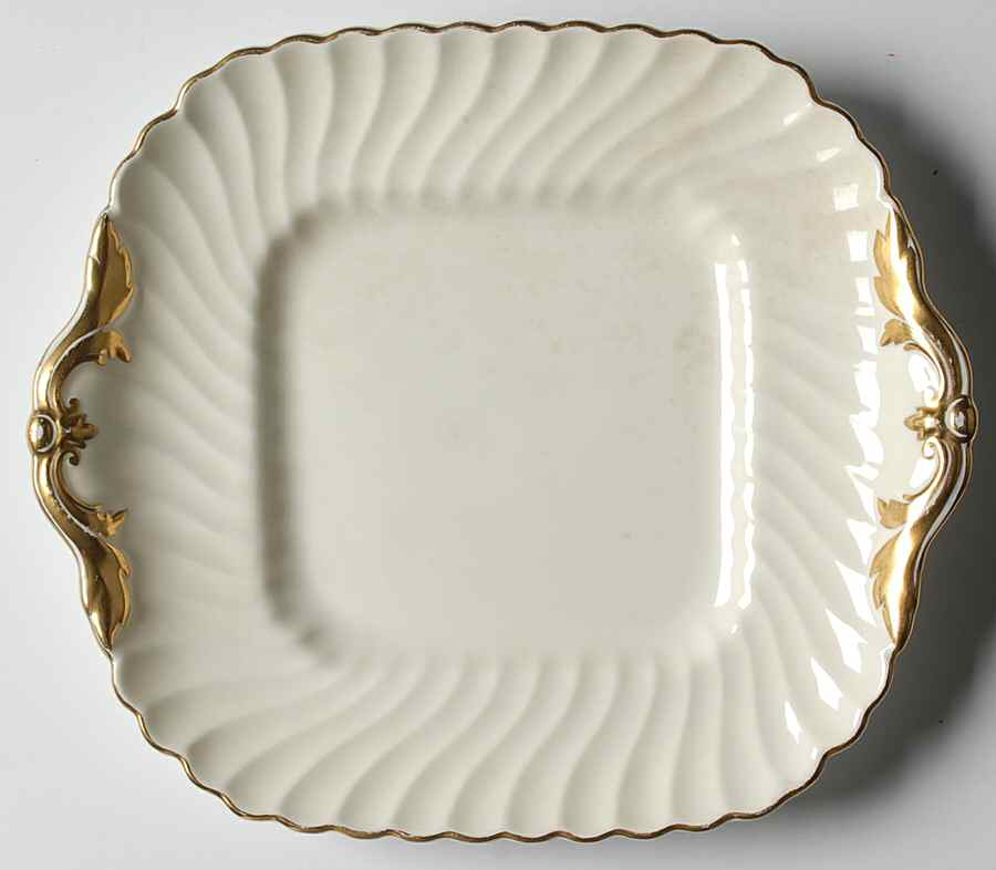 Clifton (Gold Trim) Square Cake Plate by Minton-1