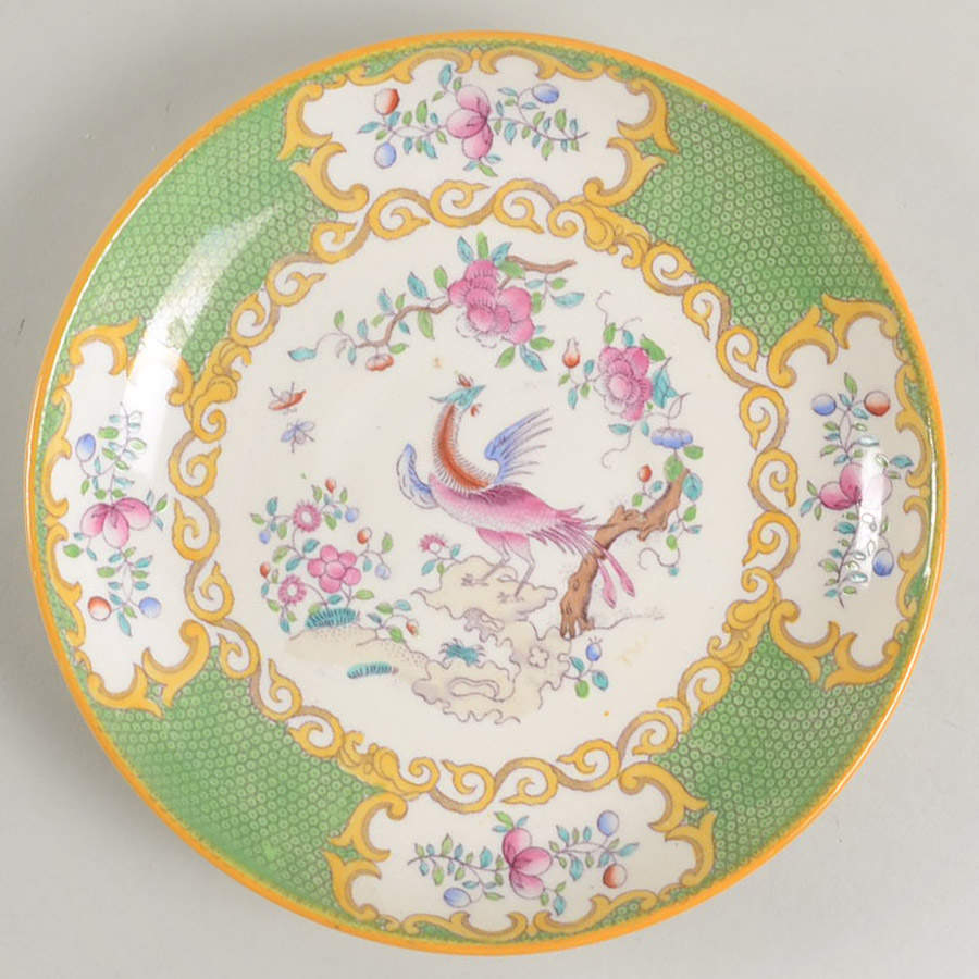 Cockatrice Green (Smooth, Yellow Trim) Saucer for Oversized Cup by Minton-1