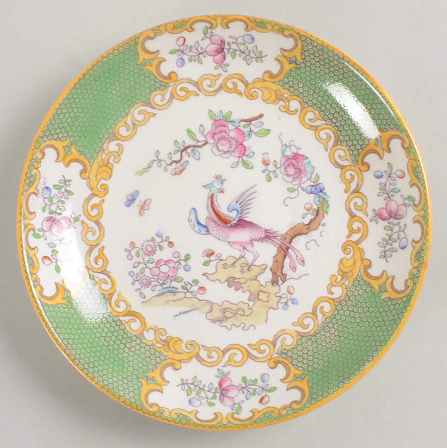 Cockatrice Green (Smooth, Yellow Trim) Saucer for Bouillon Cup by Minton-1