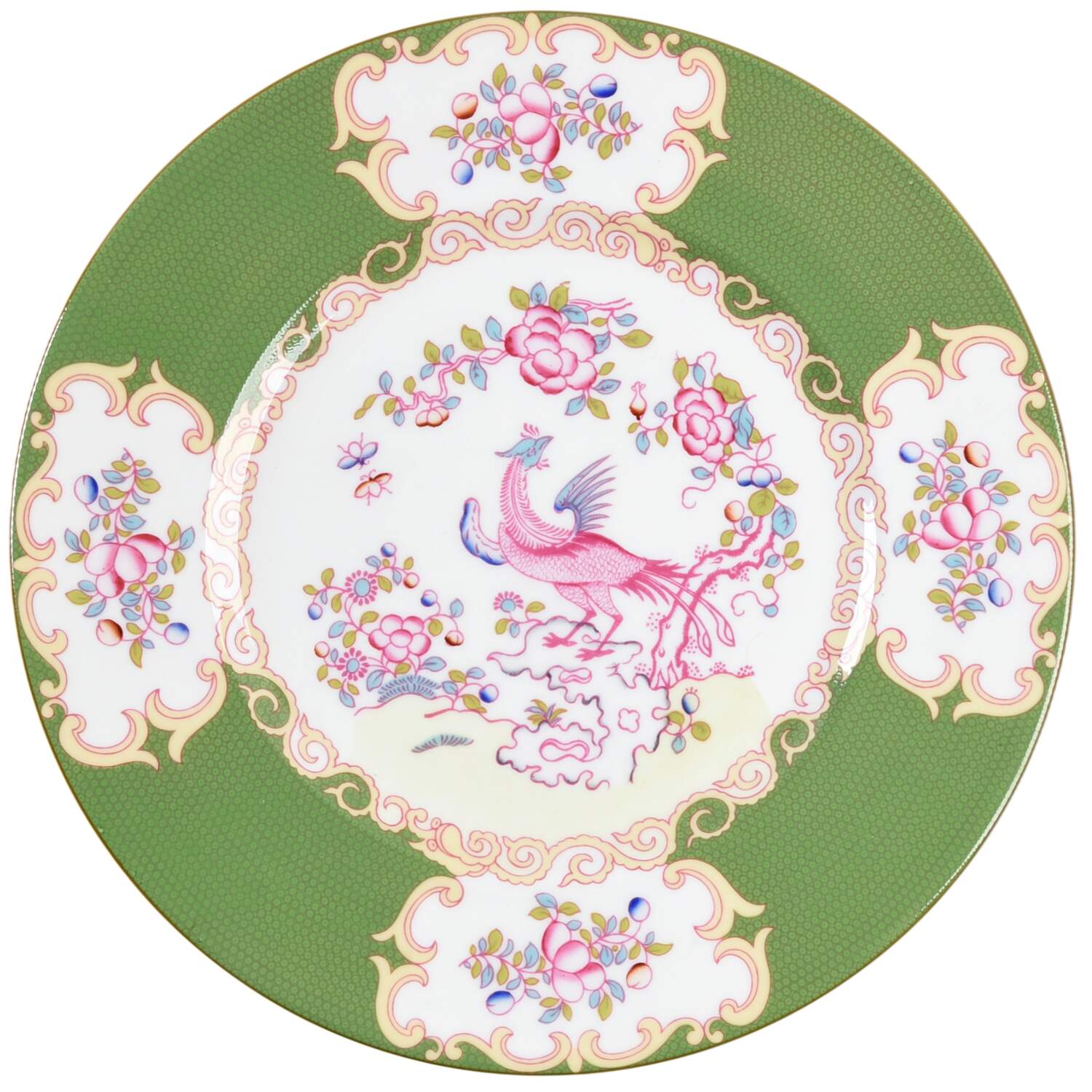 Cockatrice Green (Smooth, Yellow Trim) Dinner Plate by Minton-1