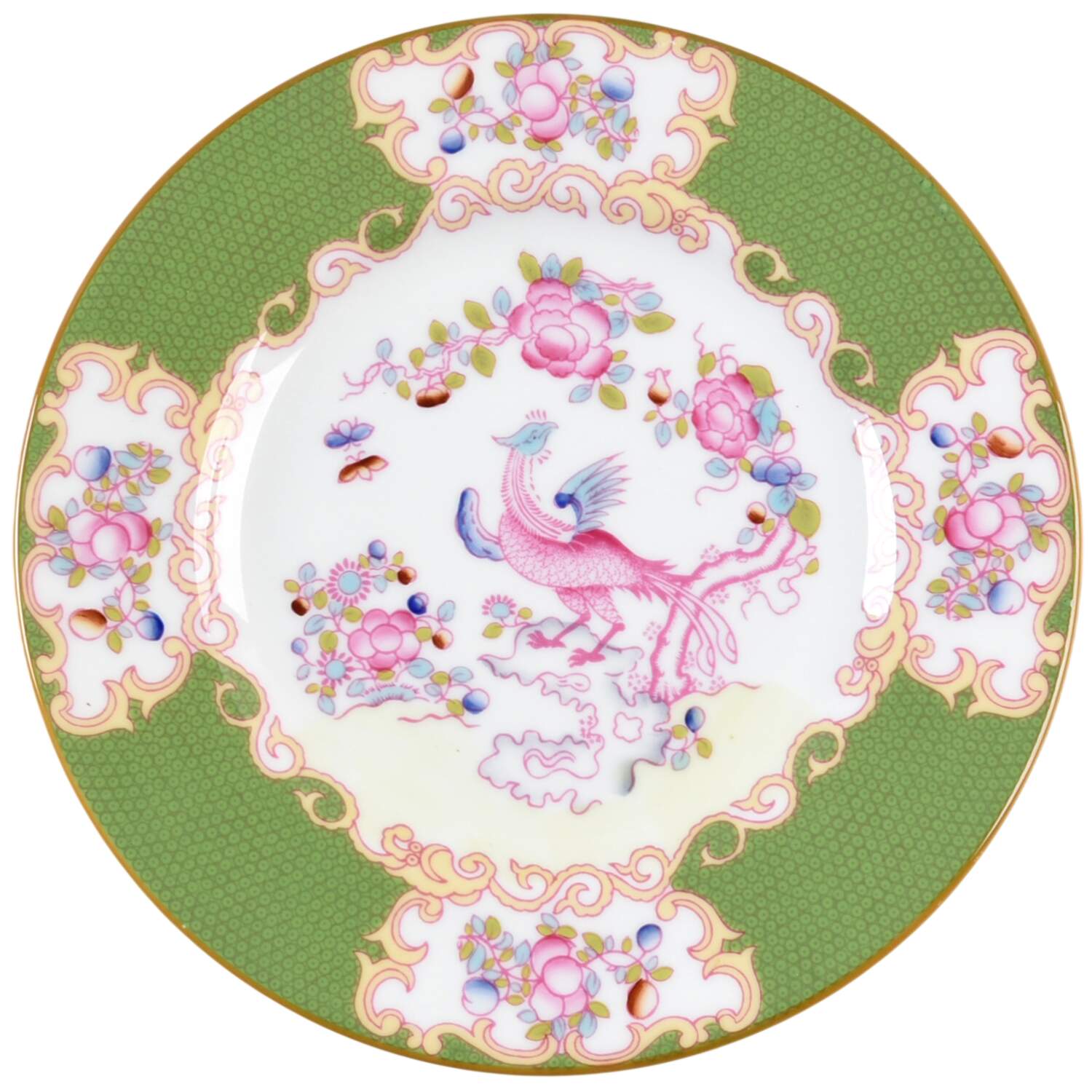 Cockatrice Green (Smooth, Yellow Trim) Bread & Butter Plate by Minton-1