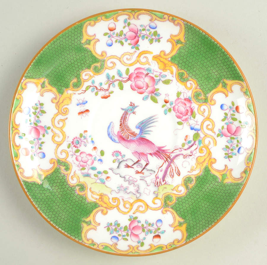 Cockatrice Green (Smooth, Globe Backstmp) Saucer for Oversized Cup by Minton-1