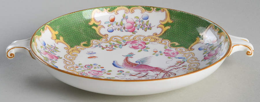 Cockatrice Green (Smooth, Globe Backstmp) 2 Handle Bon Bon by Minton-1