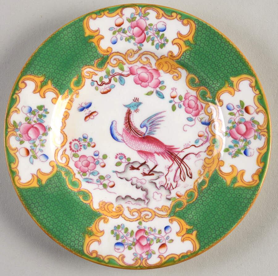 Cockatrice Green (Smooth, Globe Backstmp) Bread & Butter Plate by Minton-1