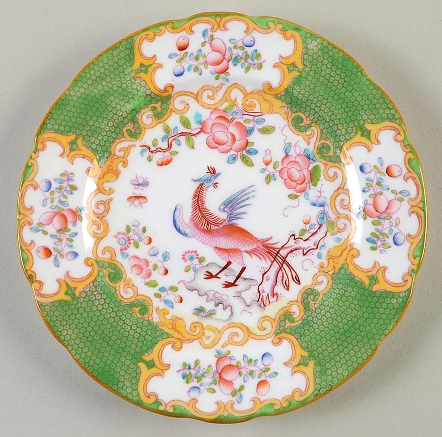 Cockatrice Green (Smooth, Globe Backstmp) Bread & Butter Plate by Minton-1