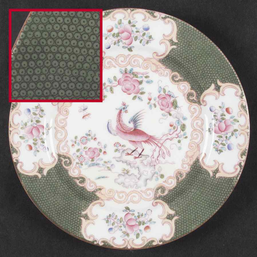 Cockatrice Green (Smooth, Globe Backstmp) Dinner Plate by Minton-1
