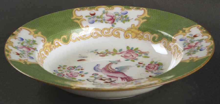 Cockatrice Green (Smooth, Globe Backstmp) Rim Soup Bowl by Minton-1