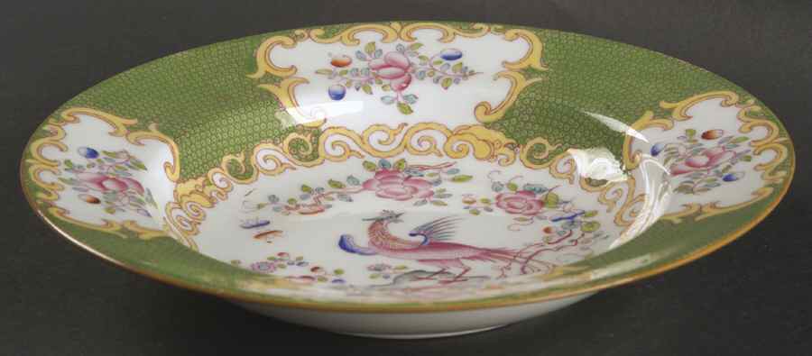 Cockatrice Green (Smooth, Globe Backstmp) Rim Soup Bowl by Minton-1
