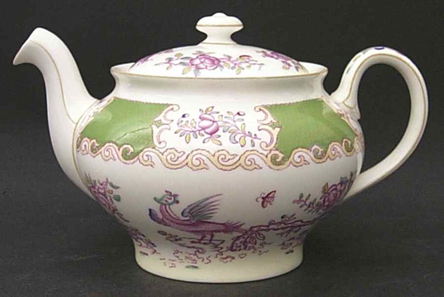 Cockatrice Green (Smooth, Globe Backstmp) Teapot & Lid by Minton-1
