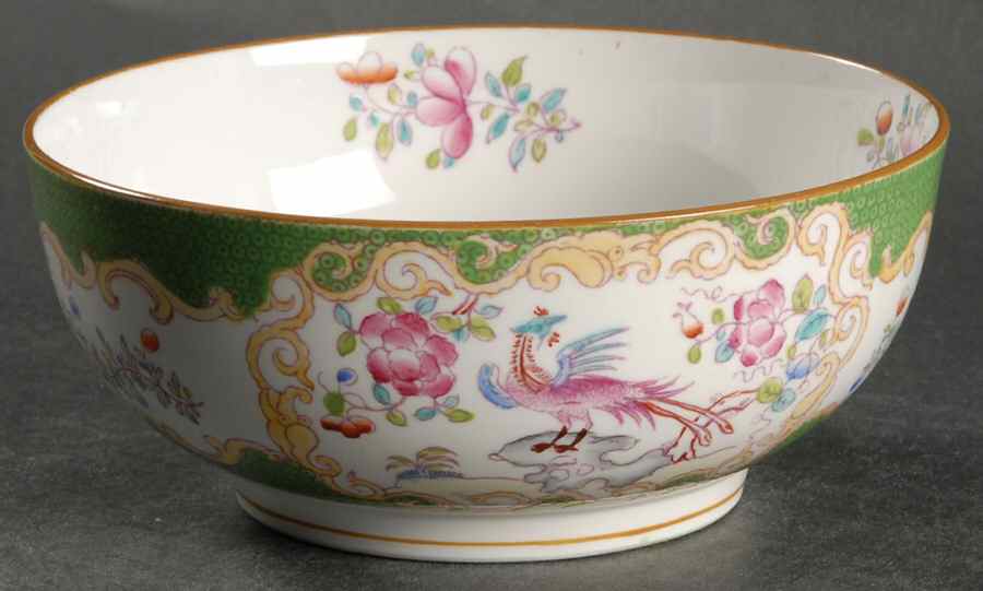 Cockatrice Green (Smooth, Globe Backstmp) Cranberry Bowl by Minton-1