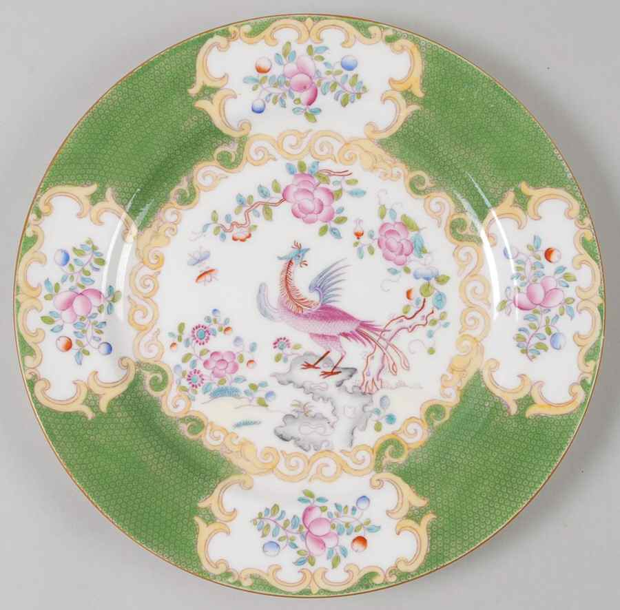 Cockatrice Green (Smooth, Globe Backstmp) Luncheon Plate by Minton-1