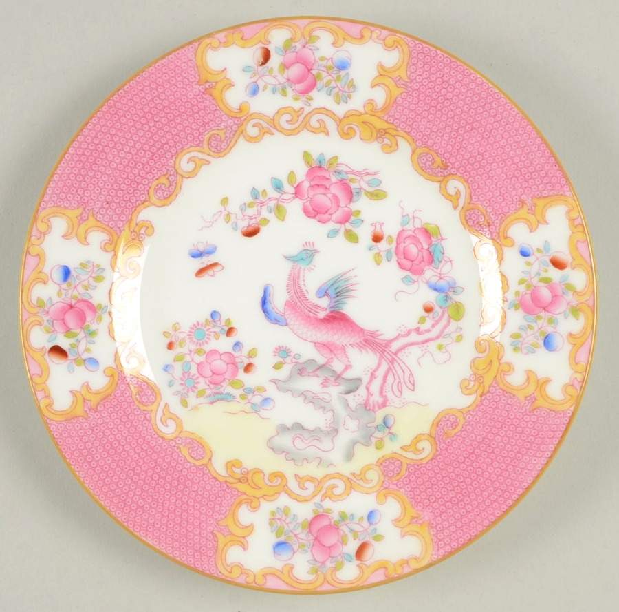 Cockatrice Pink (Smooth, Wreath Backstamp) Bread & Butter Plate by Minton-1